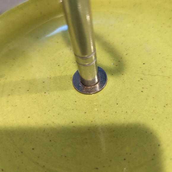 California poppy trail chartreuse two tier tidbit tray - Picture 2 of 13